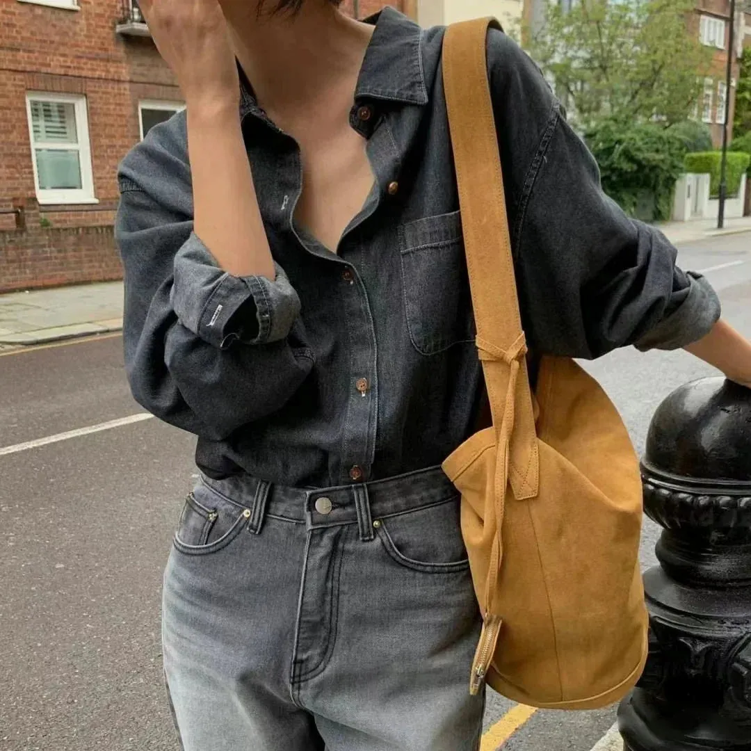 Suede Bucket Tote