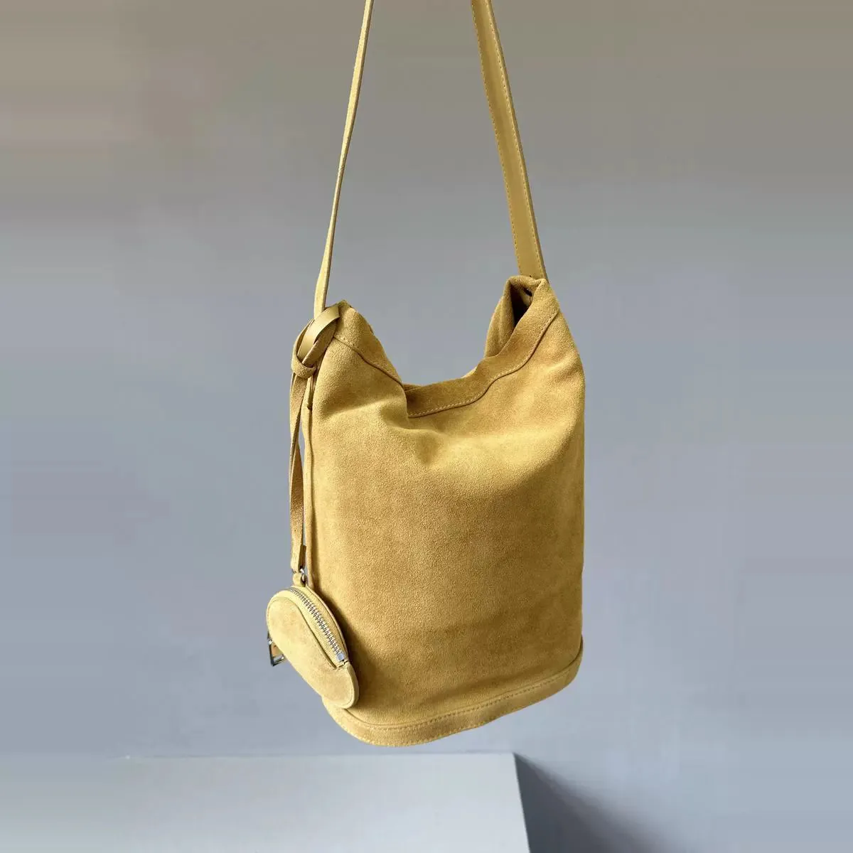 Suede Bucket Tote