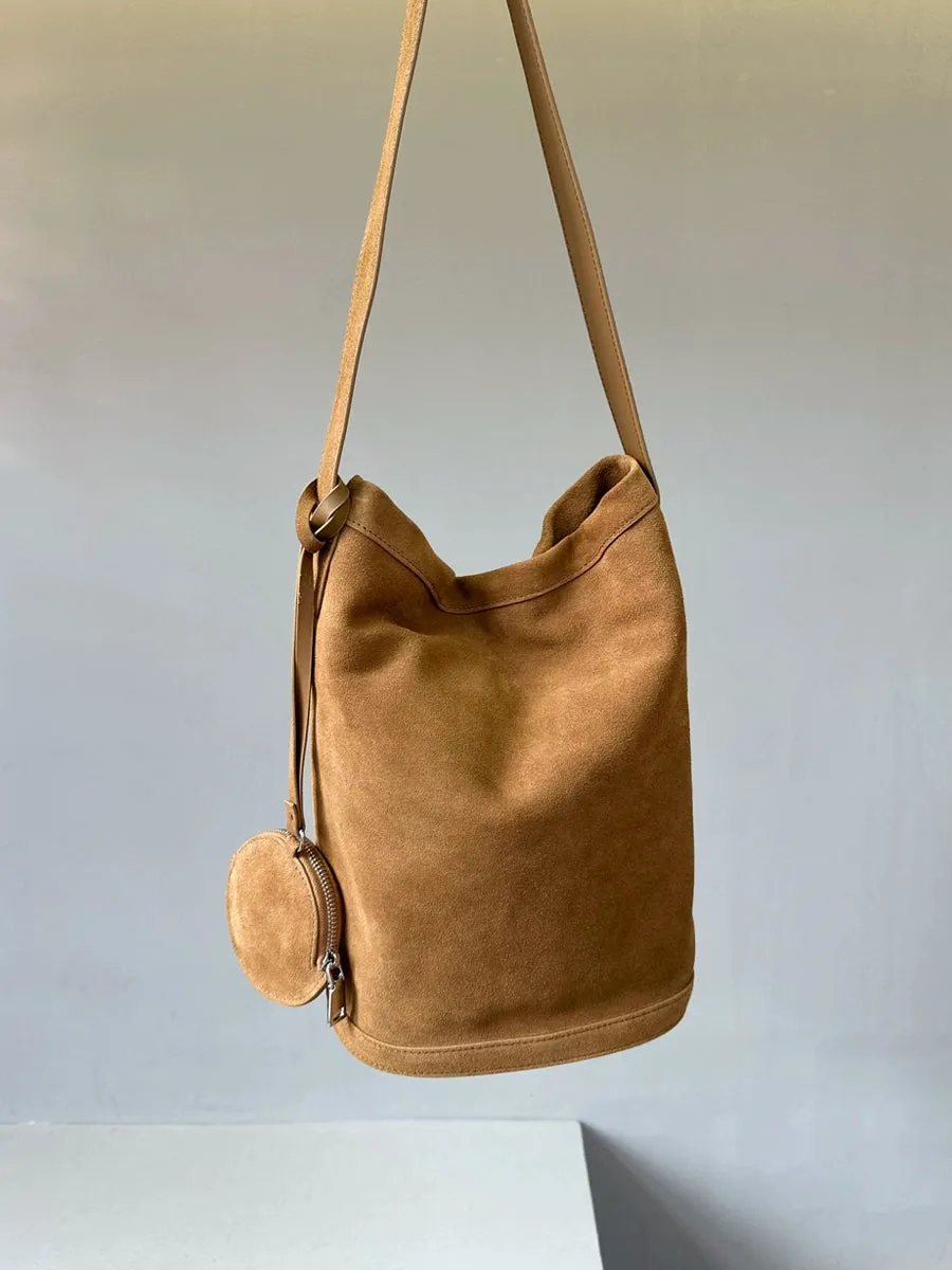 Suede Bucket Tote