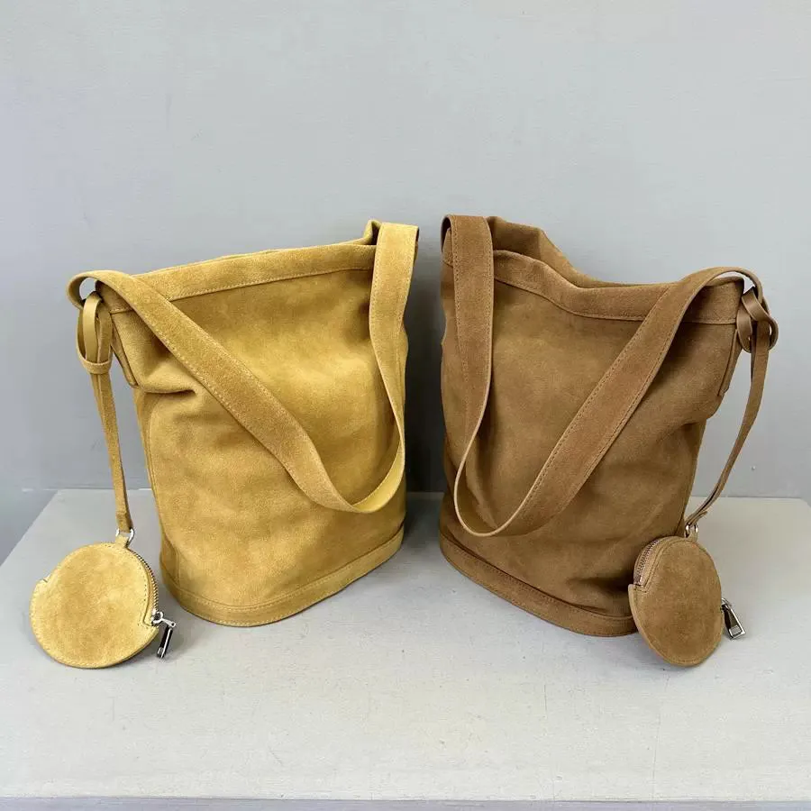 Suede Bucket Tote