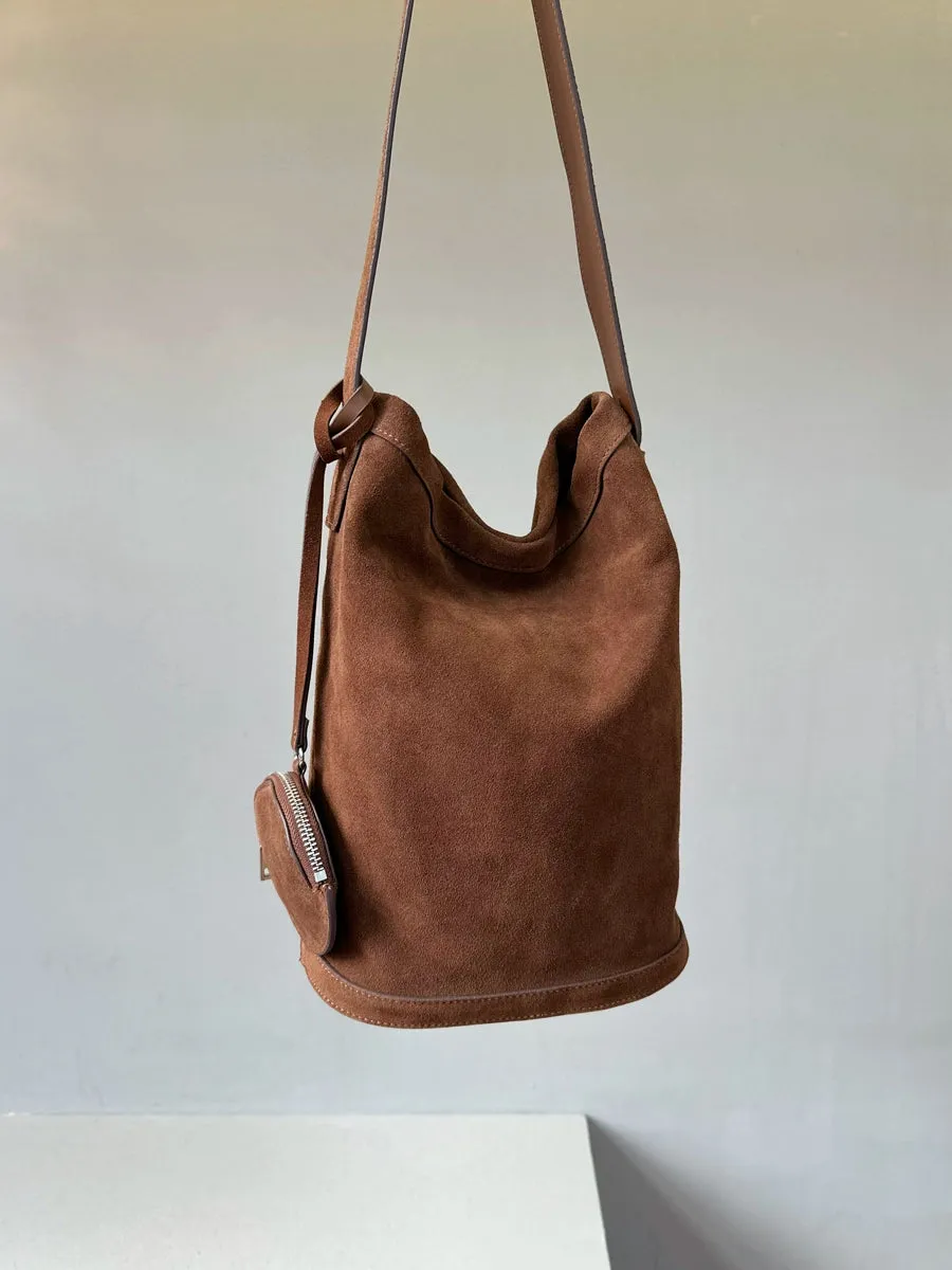 Suede Bucket Tote