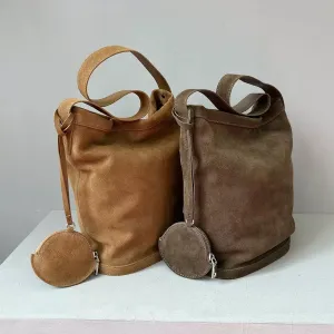 Suede Bucket Tote