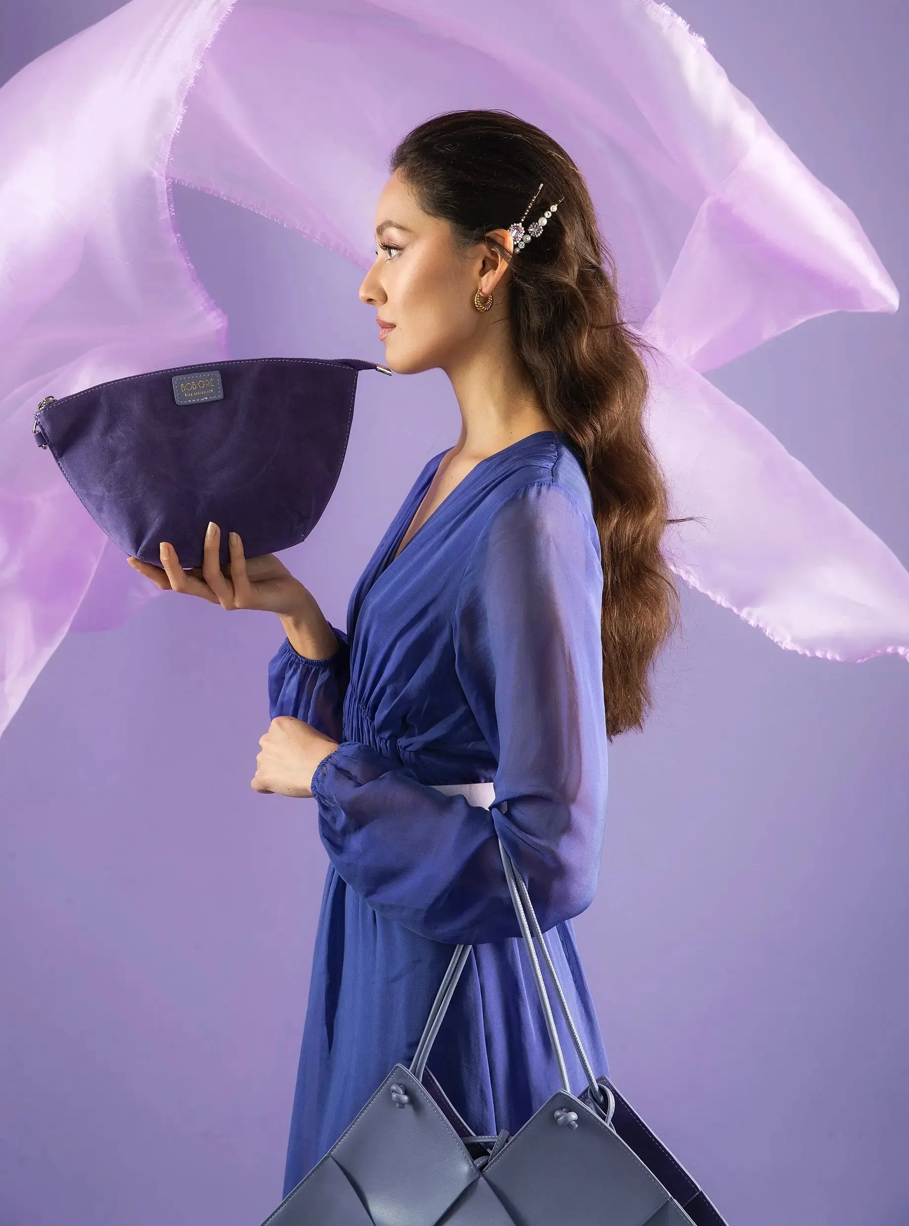 Taylor Contexture Leather Bag, Taro Purple by Bob Oré