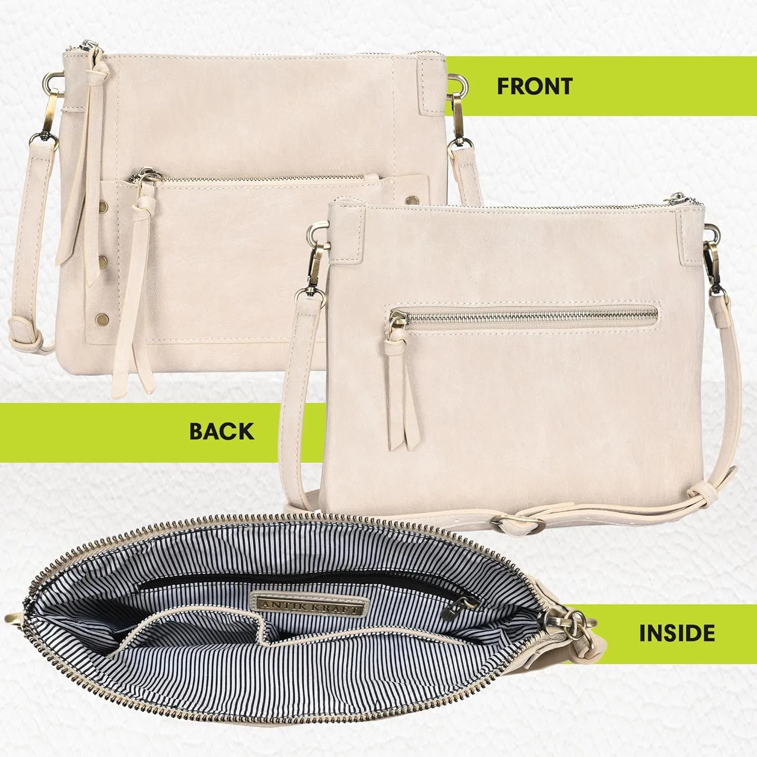 The Savannah Crossbody Shoulder Bag | Vegan leather Shoulder Bag with removable crossbody strap |11"x 1.5"x8.5"|