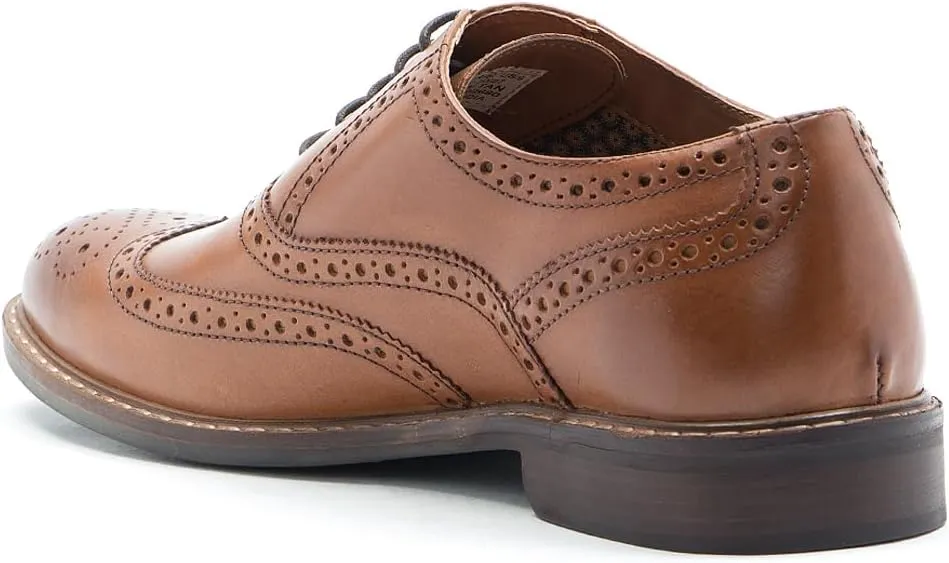 Thomas Crick Men's 'Cardew' Brogue Formal Leather Shoes, Comfortable, Durable, Stylish, Classic Premium Leather Shoes with Classy Embroidered Upper (Black, Tan)