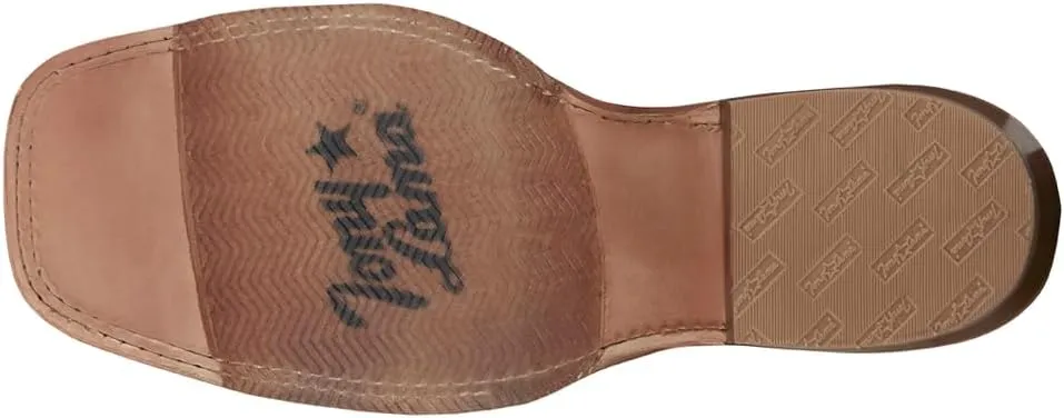 Tony Lama Mens Merrit 17 Inch Buckaroo Embroidered Square Toe Pull On Casual Boots Mid Calf - Blue, Brown