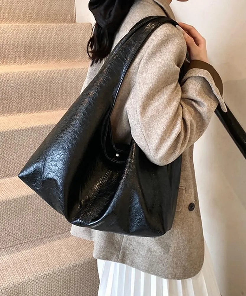 Tote Bag Slouchy Bags for Women Retro PU Leather Crossbody Bag Soft Shoulder Purses Handbags Large Capacity