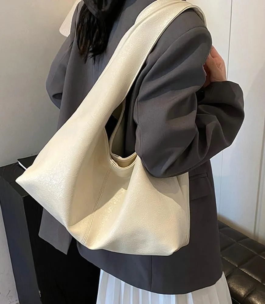 Tote Bag Slouchy Bags for Women Retro PU Leather Crossbody Bag Soft Shoulder Purses Handbags Large Capacity