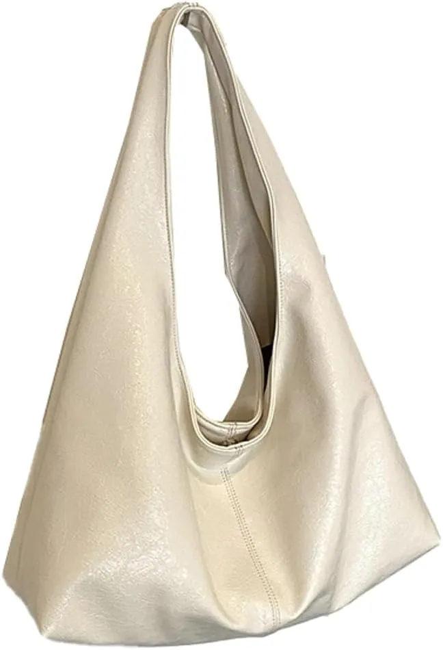 Tote Bag Slouchy Bags for Women Retro PU Leather Crossbody Bag Soft Shoulder Purses Handbags Large Capacity