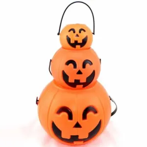 TOYANDONA 3pcs Pumpkin Bucket Pumpkin Decor Mini Decor Halloween Decor Embellishments Halloween Pendant Children Trick or Treat Bags Halloween Bucket Decor Portable Orange Child Suite
