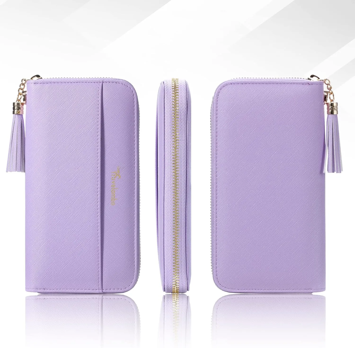 Travelambo Womens Wallet Tassel Bifold Ladies Cluth Wristlet Wrist strap Long Purse