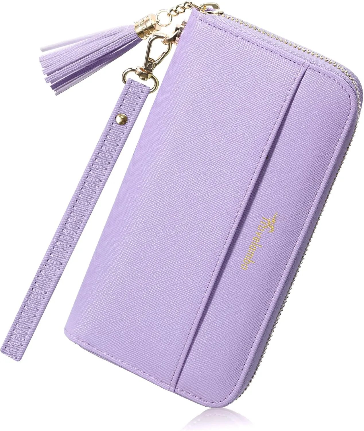 Travelambo Womens Wallet Tassel Bifold Ladies Cluth Wristlet Wrist strap Long Purse