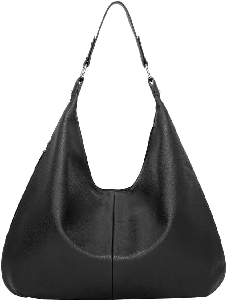 Trendy Vegan Leather Crescent Shoulder Bag Women’s Tote Handbag Satchel Crossbody Purse Work Slouchy Bag