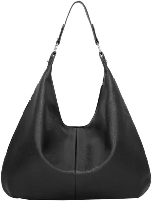 Trendy Vegan Leather Crescent Shoulder Bag Women’s Tote Handbag Satchel Crossbody Purse Work Slouchy Bag