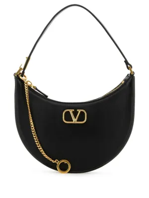 VALENTINO GARAVANI Mini Hobo Handbag with Chain-Link Detail