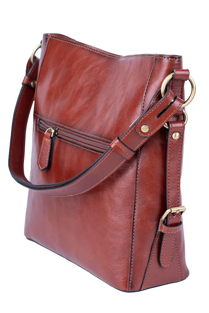 Vega Leather Hobo Bag - Brown
