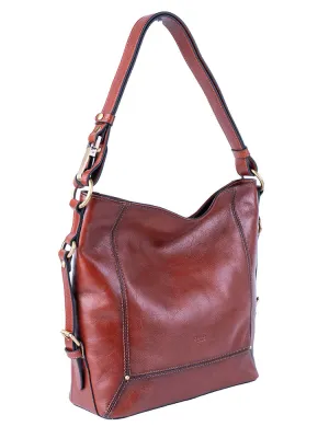 Vega Leather Hobo Bag - Brown