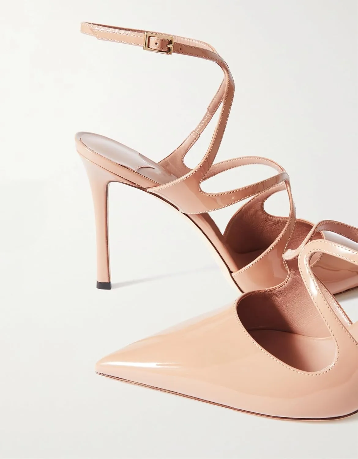 Vertundy Women's Slingback Pumps Across Strap Ankle Buckle Pointed Toe High Heels Sandals Strappy Dress Shoes for Lady Party Wedding Spring Fashion