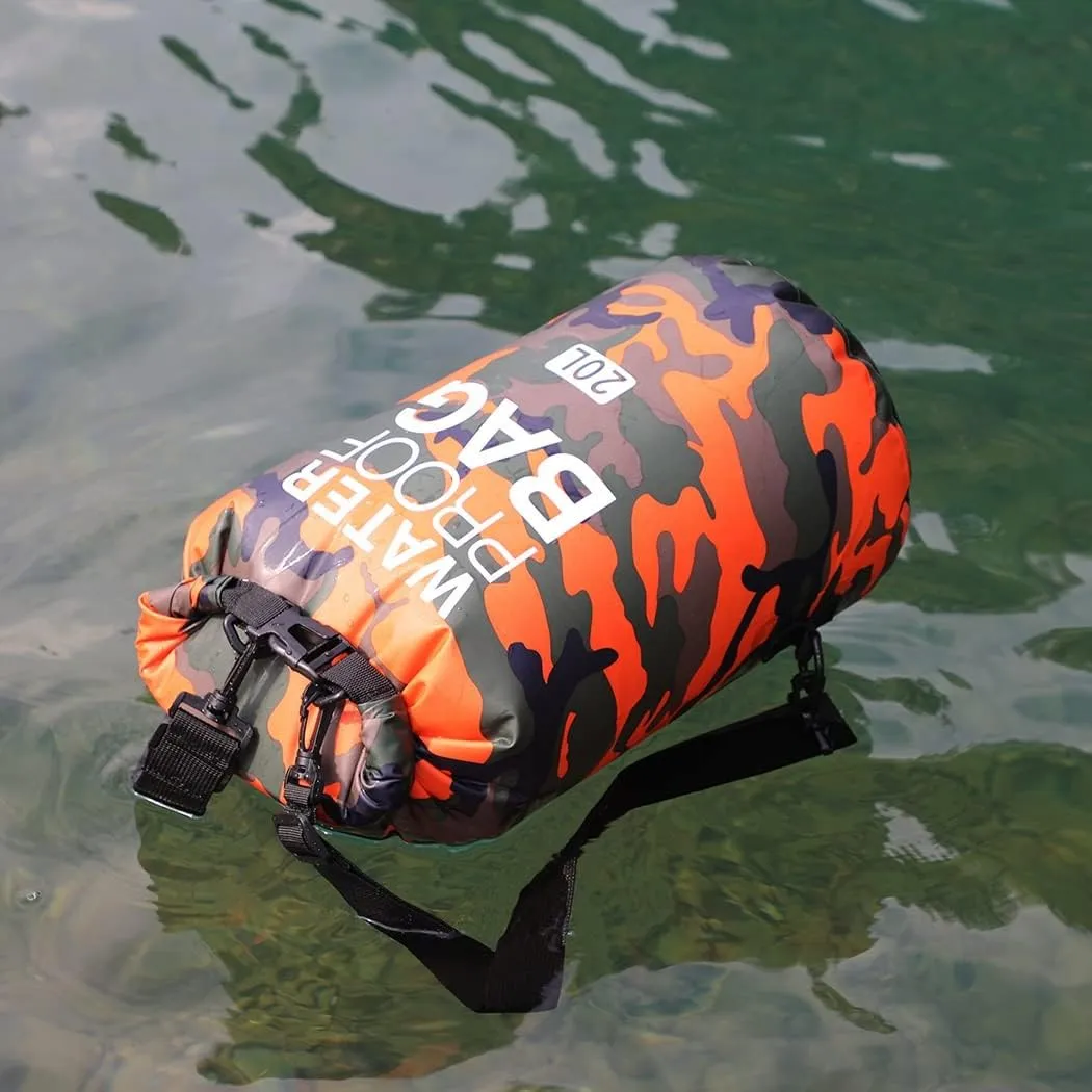 Waterproof Bag Set, Floating Waterproof Drying Bag, 20L Portable Lightweight Roll-top Drying Bag for Camping/Swimming (Color : Orange)