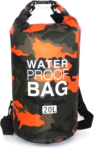 Waterproof Bag Set, Floating Waterproof Drying Bag, 20L Portable Lightweight Roll-top Drying Bag for Camping/Swimming (Color : Orange)