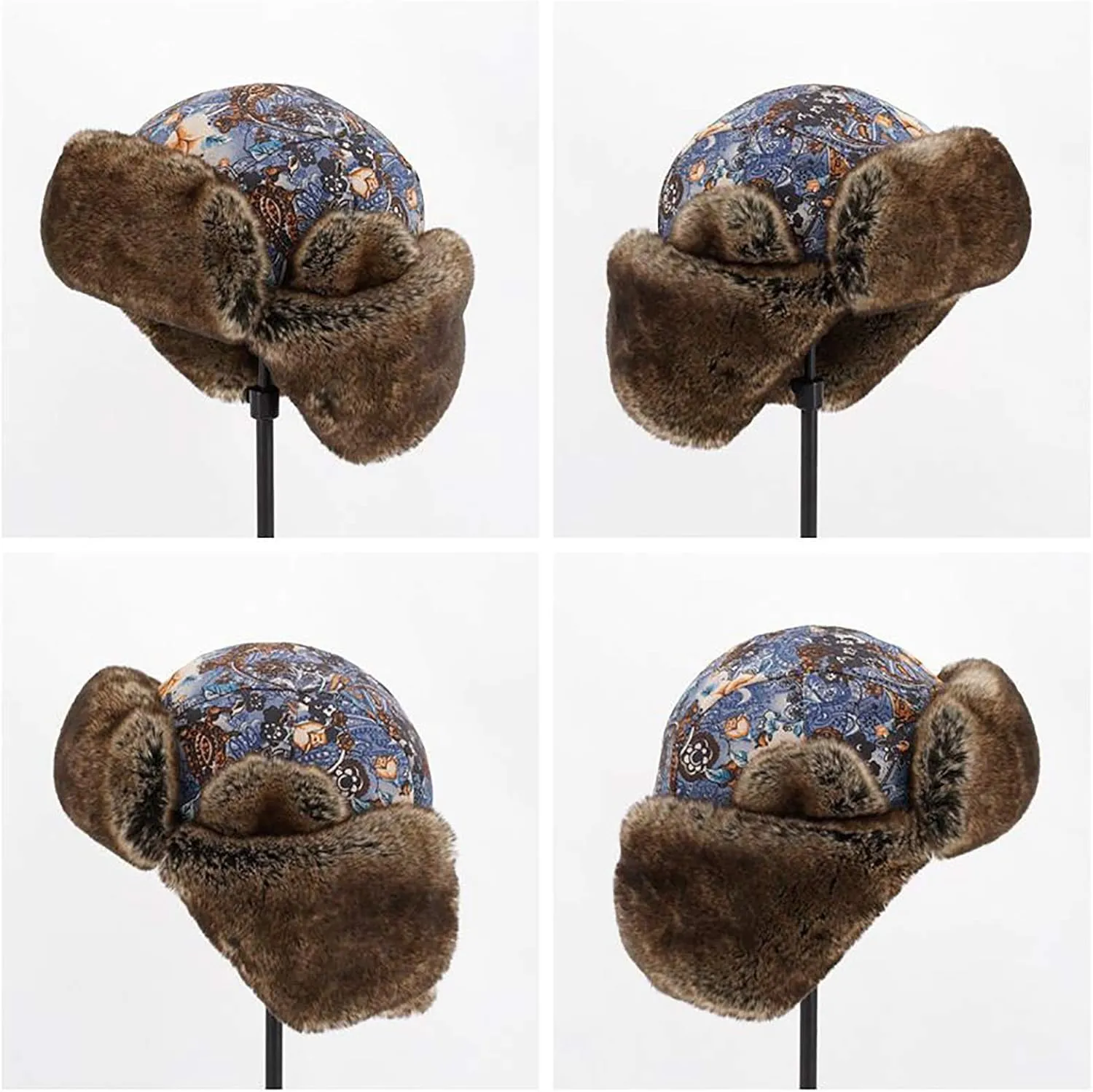 Winter Hats, Hat Aviator Hat Winter Suede Hats Trooper Trapper Hat Hunting Hats with Ear Flaps for Skiing Skating