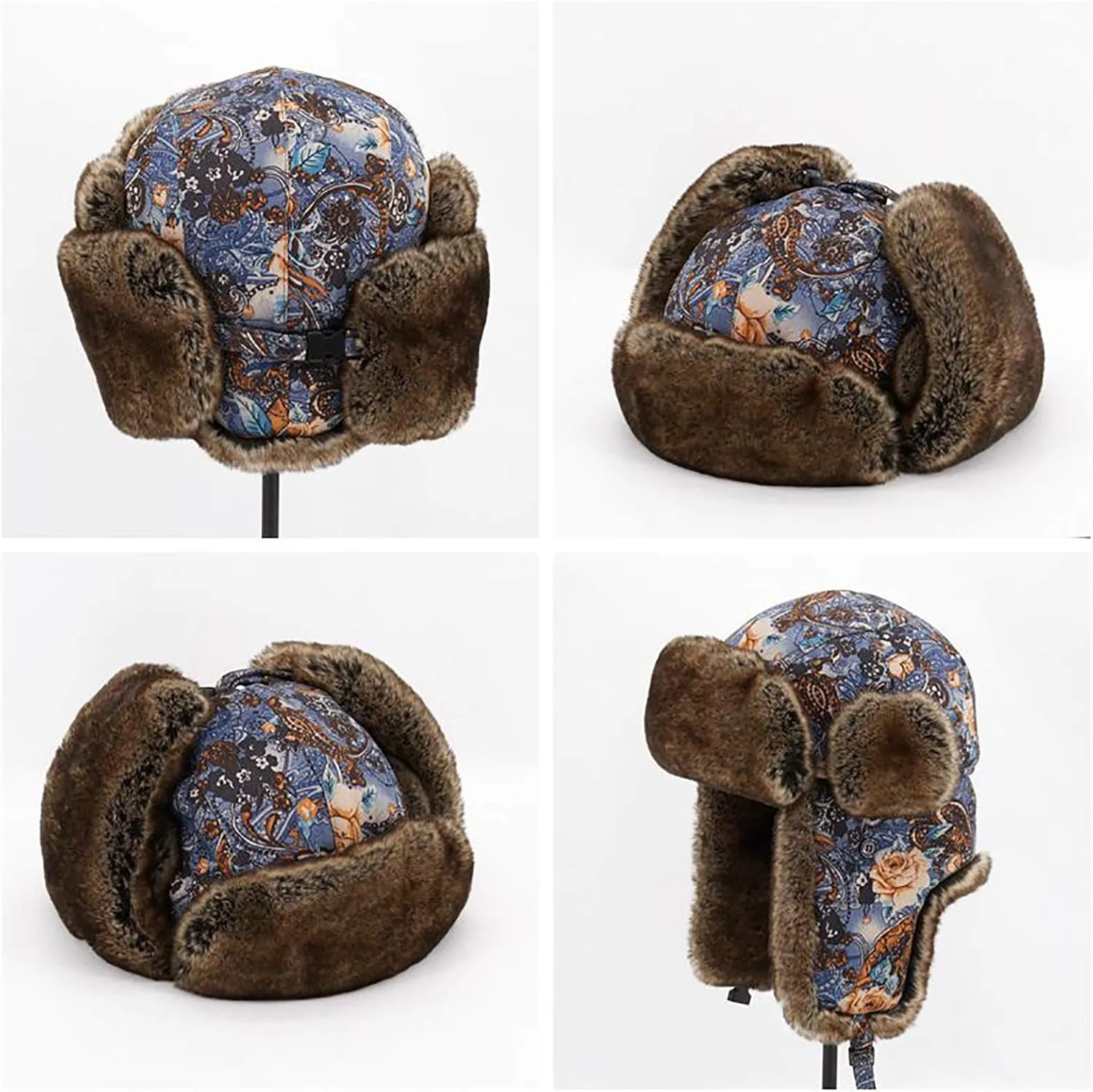 Winter Hats, Hat Aviator Hat Winter Suede Hats Trooper Trapper Hat Hunting Hats with Ear Flaps for Skiing Skating