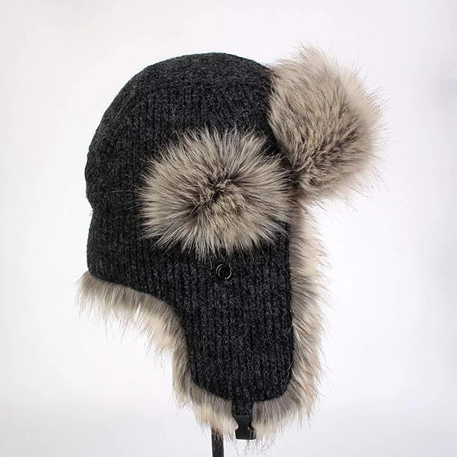 Winter Hats, Hat Winter Hats Faux Fur Warme Hats Trooper Trapper Hat Aviator Caps with Ear Flap