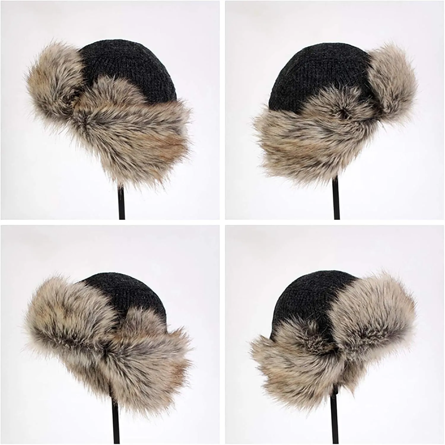 Winter Hats, Hat Winter Hats Faux Fur Warme Hats Trooper Trapper Hat Aviator Caps with Ear Flap