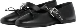 Women Buckled Ballet Flats with Strap Slip On Loafer Shoes