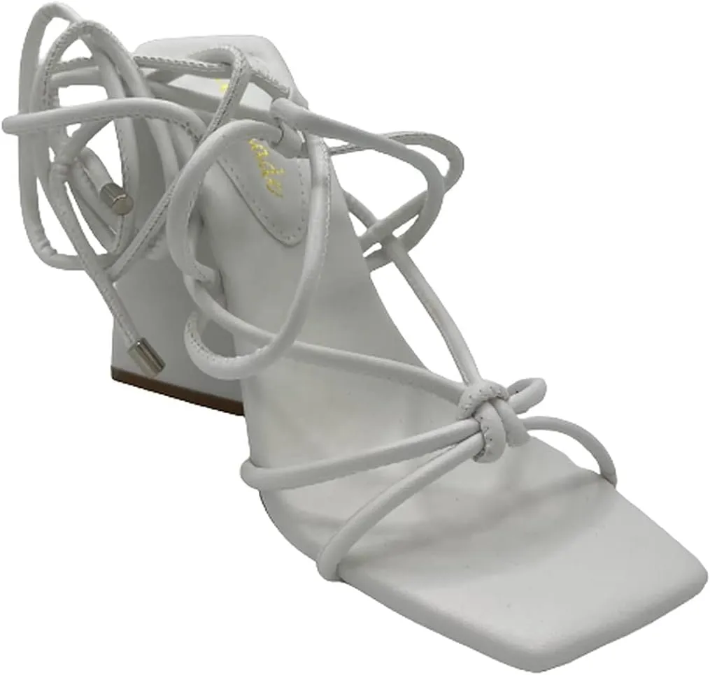 Women Chunky Heel Strappy Sandals Lace up