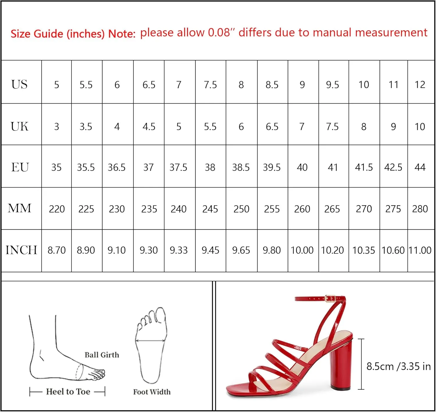 Women Heeled Sandals Square Open Toe Block High Heels Strappy Chunky Heels Ankle Strap Sandals Comfort Dress Party Prom Shoes