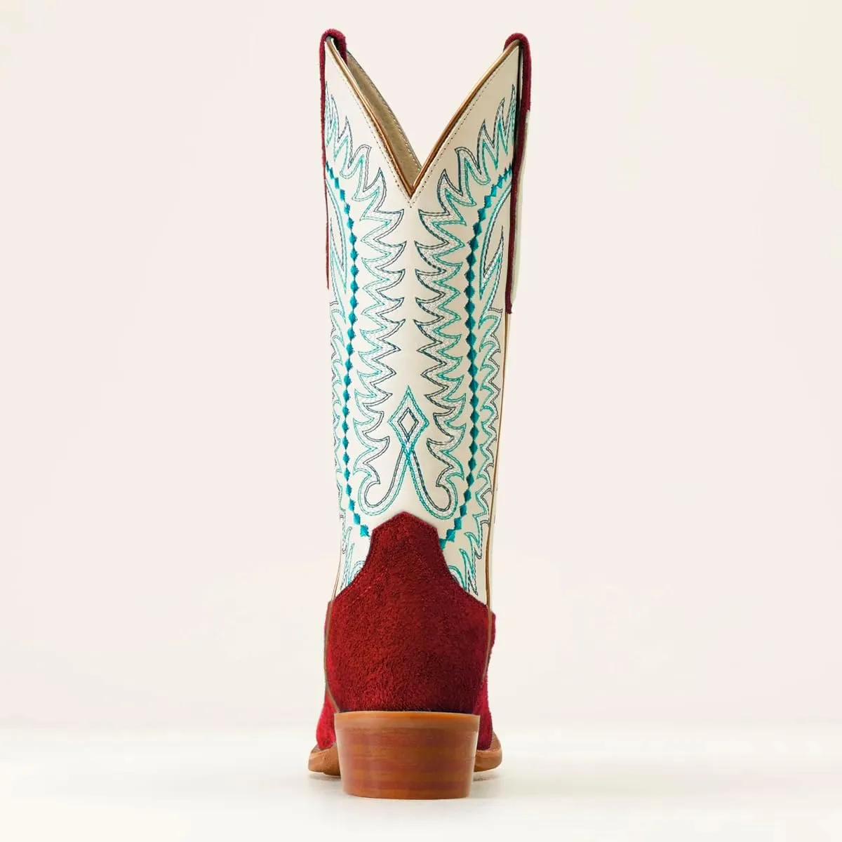 Women Mid Calf Cowboy Boots Embroidered Square Toe Chunky Heel Western Boots Calf High Two Tone 2” Stacked Heel Cowgirl Calf Boots Patchwork Matte Suede Pull On Wide Calf 4-11 M US