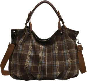 Women Slouchy Tote Handbag Large Capacity Stylish Crossbody Bag Detachable Long Strap Daily Commuting Bag Zipper