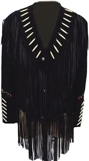 Women Traditional 100% Genuine Suede leather Western Cowgirl Jacket| Classic Native American Coat with Fringed