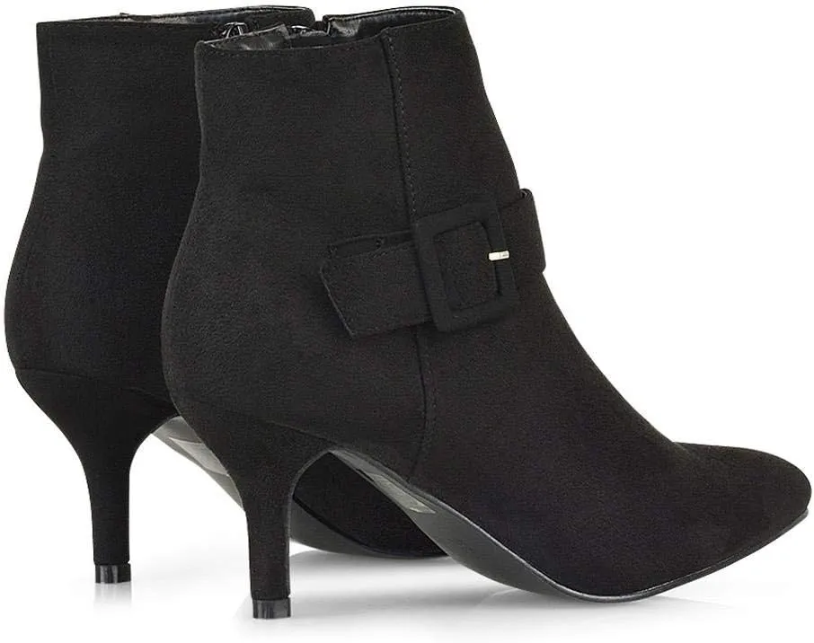 Womens Ankle Boots Kitten Low Heel Pointed Toe Booties Shoes
