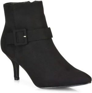 Womens Ankle Boots Kitten Low Heel Pointed Toe Booties Shoes