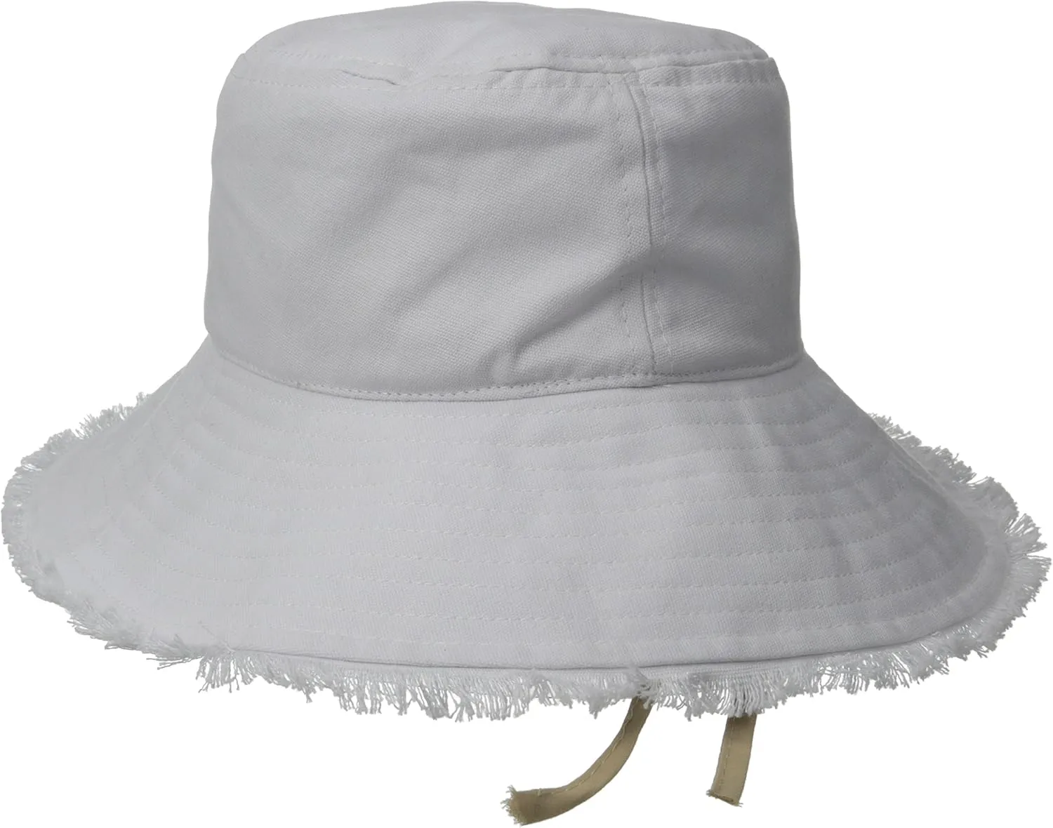 Women's Castaway Canvas Bucket Sun Hat with Fringe, Rated UPF 50  for Max Sun Protection