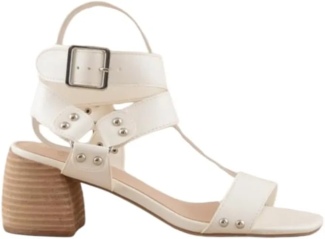 Women's Gladiator Heel Sandals Buckle Open Toe Chunky Heel Strappy Block Heel