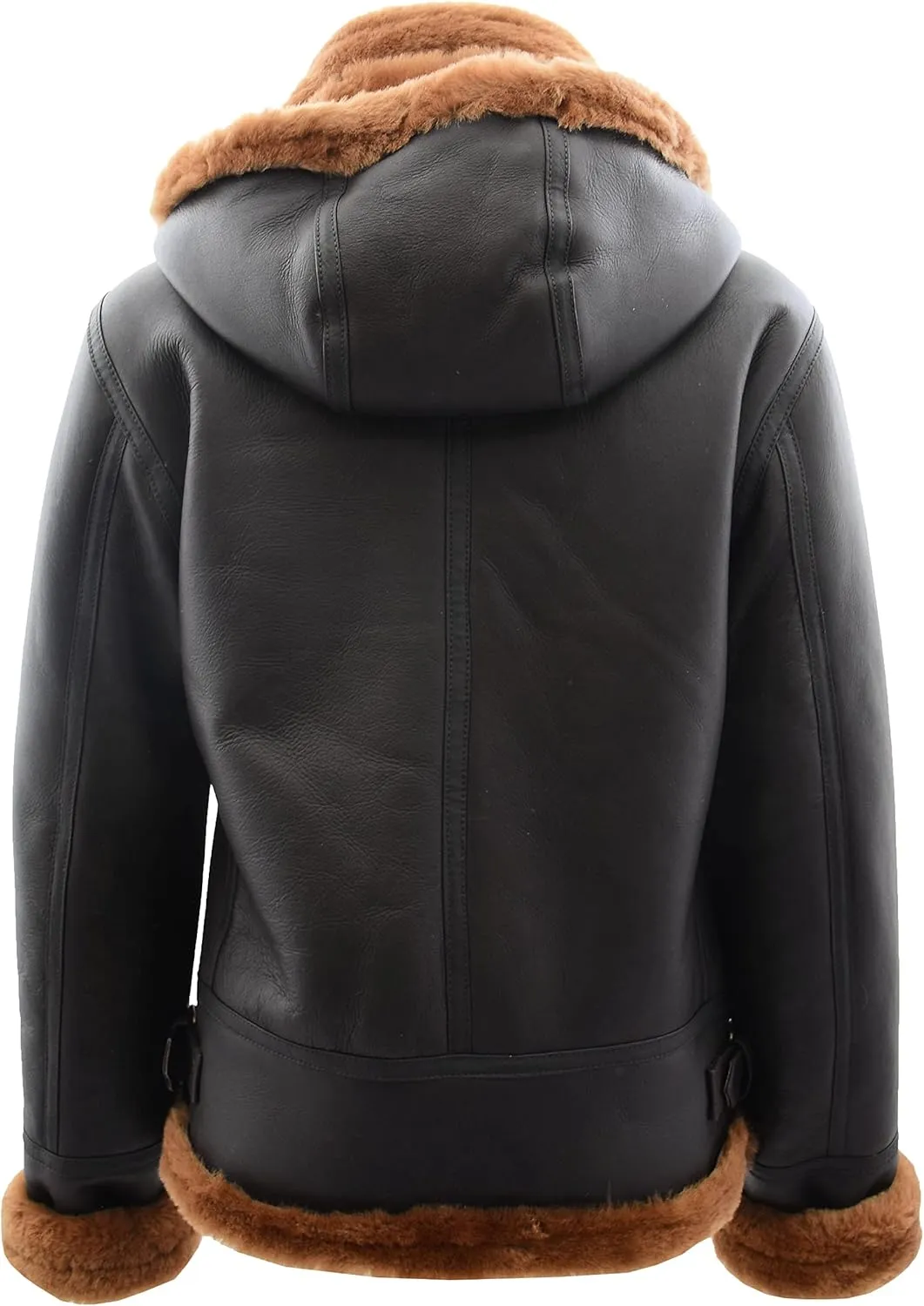 Womens Real Sheepskin B3 Hooded Jacket Aviator Pilot Style Naomi