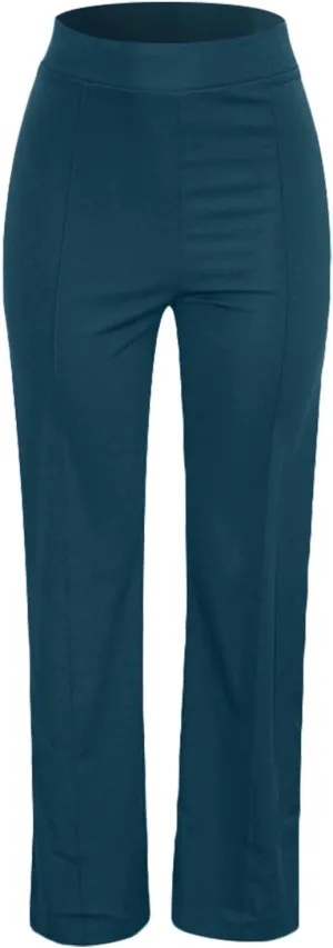 Women's Sexy Slimming Stretchy Trousers High Waisted Wide Leg Button-Down Pants Sailor Bell Flare Pants