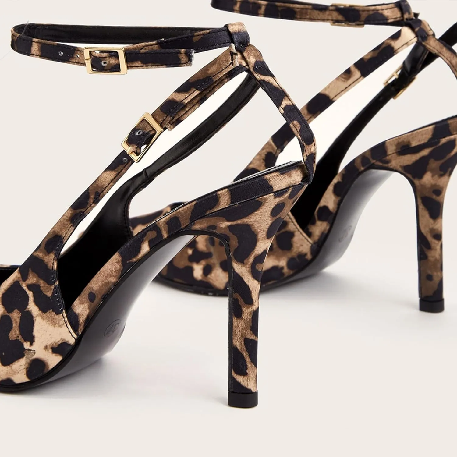 Women's Slingback High Heels Sexy Pointed Toe Ankle Strap Stiletto Heels Patent Pumps with Buckle Party Dress Shoes