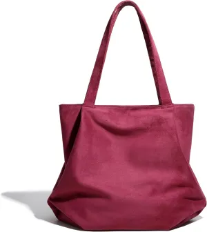 Women's Slouchy Suede Hobo Tote Shoulder Bag