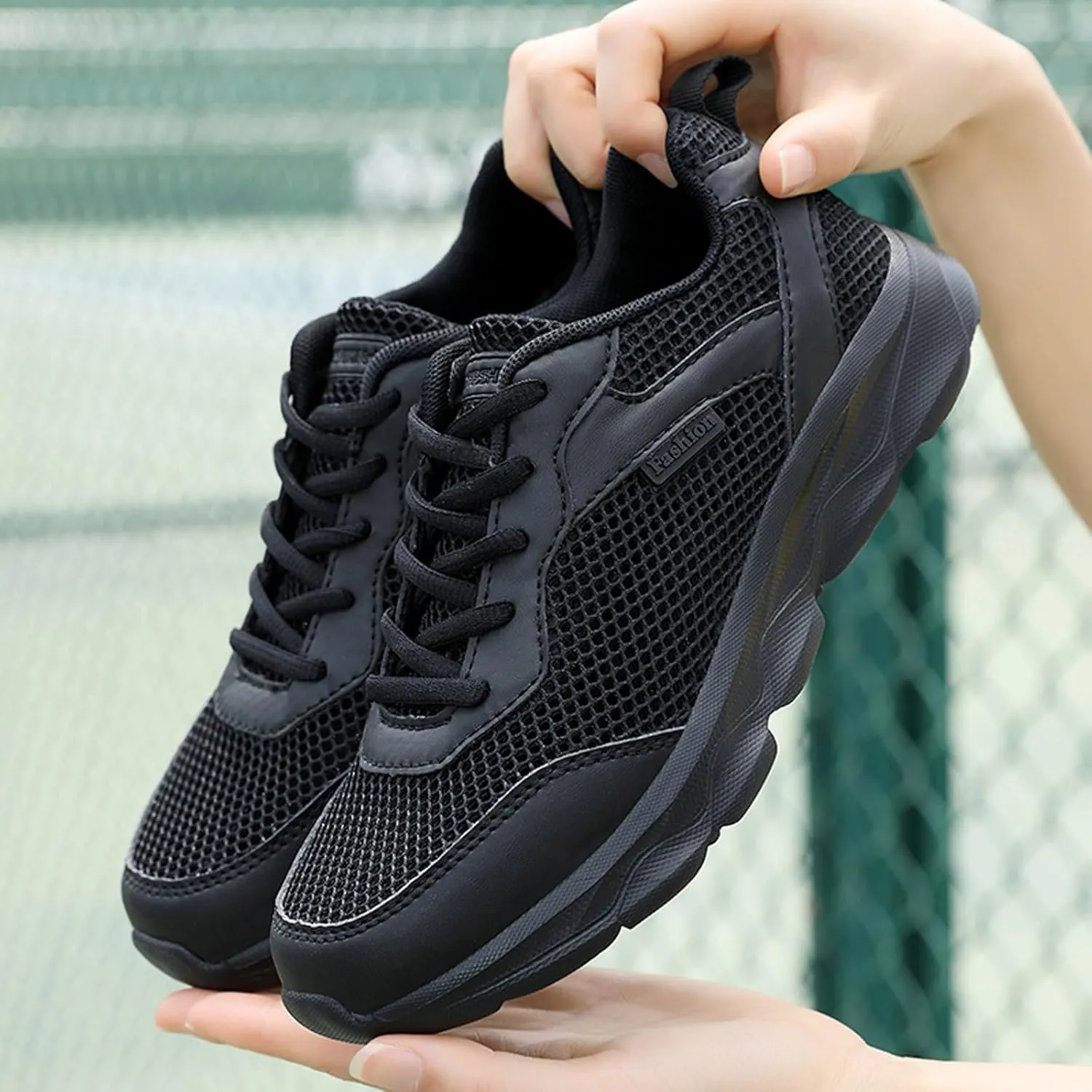 Women's Summer Fashion Mesh Perforated Breathable Sports Shoes Non Slip Casual Comfortable Classic Nylon Sneaker Womens