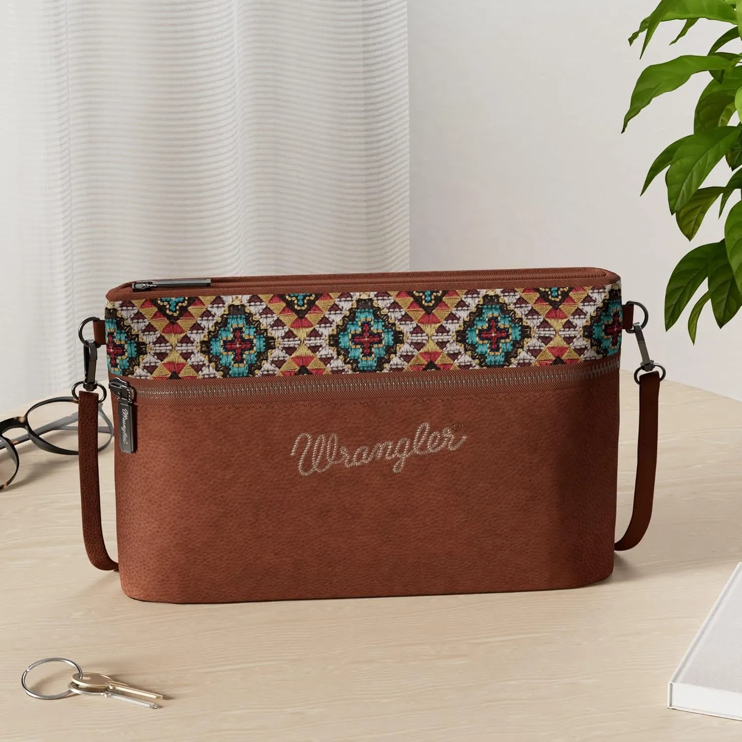 Wrangler Western Cowhide Crossbody Bags for Women Clutch Wristlet Purse