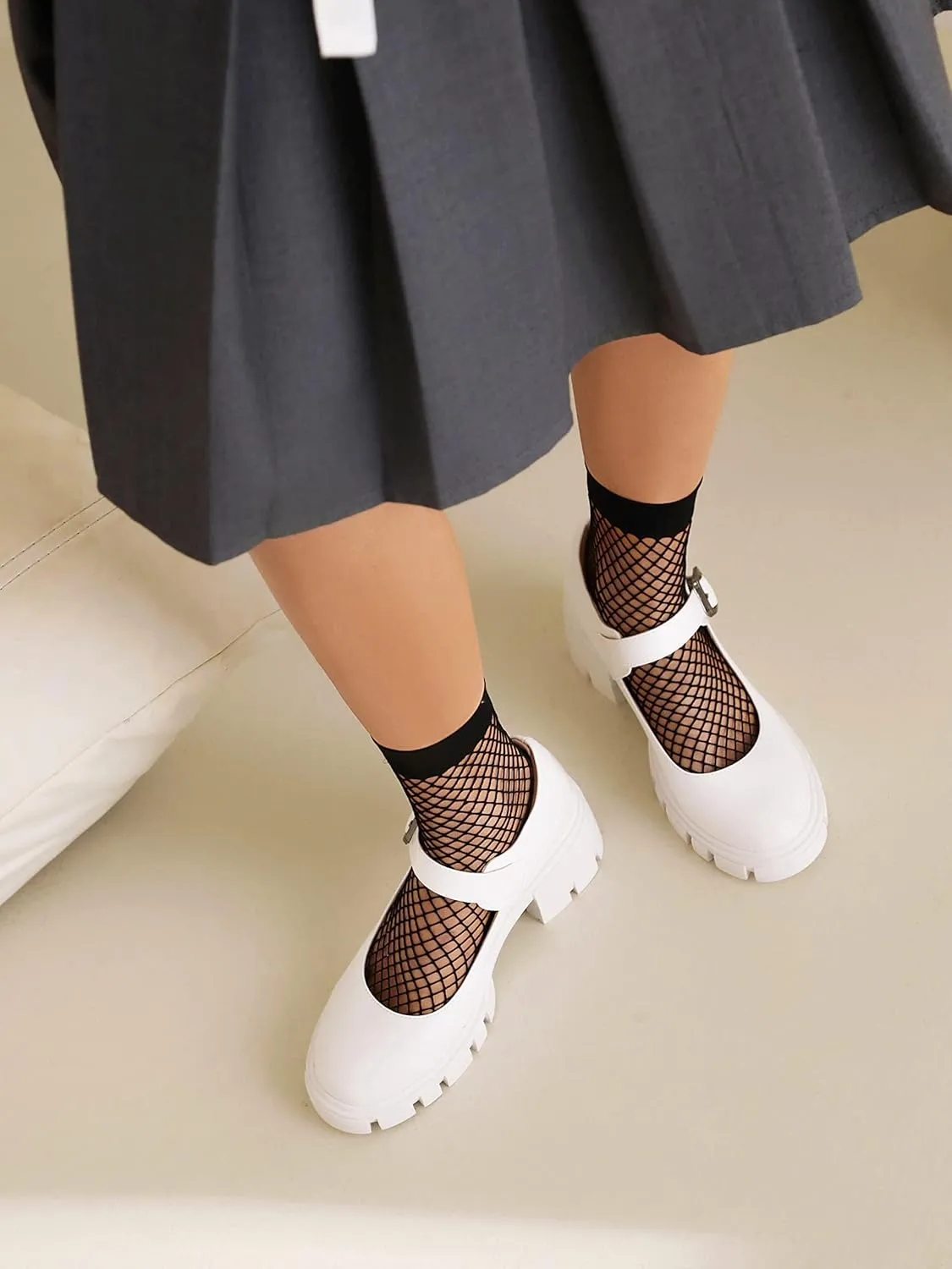 XIEDA Mary Jane Shoes Women Platform Chunky Mary Janes Ankle Strap Low Heel Pumps Dress Shoes