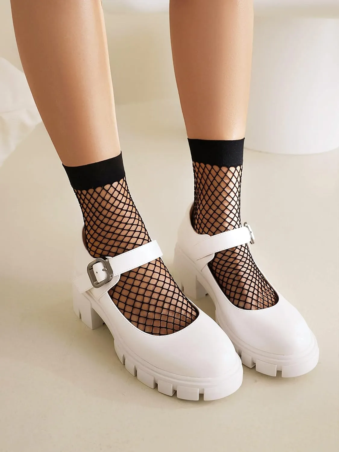 XIEDA Mary Jane Shoes Women Platform Chunky Mary Janes Ankle Strap Low Heel Pumps Dress Shoes