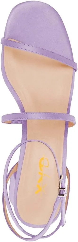 XYD Women Mid Chunky Block Heel Ankle Strap Sandals Platform Open Round Toe Buckled Summer Outdoor Party Dress Shoes