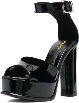 XYD Women Open Toe Platform Sandals High Chunky Block Heel Buckled Ankle Strap Pumps Sexy Nightclub Party Shoes