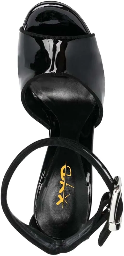 XYD Women Open Toe Platform Sandals High Chunky Block Heel Buckled Ankle Strap Pumps Sexy Nightclub Party Shoes