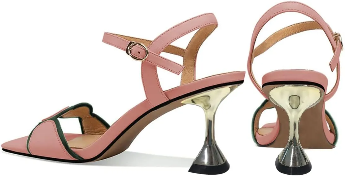 YDN Women Fashion Square Open Toe Ankle Strap Sandals Special Mid Heels with Buckled Dance Dress Party Shoes Size 4-15 US